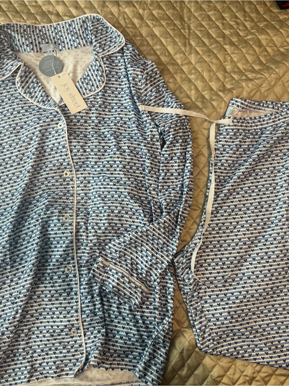 Joy Street Blue Heart-Print Women’s Pajama Set